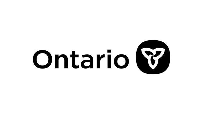 Logo | Trillium flower icon with Text: Ontario