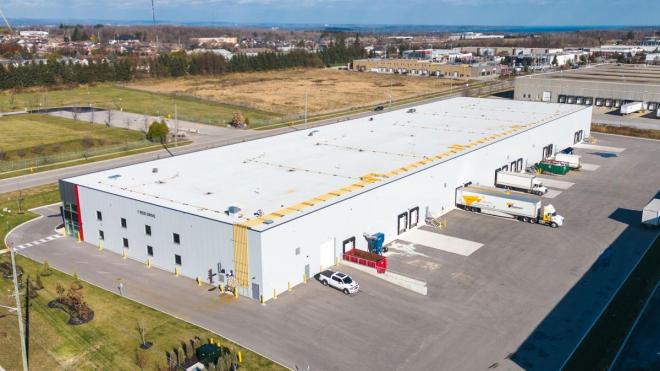 Aerial view of industrial facility