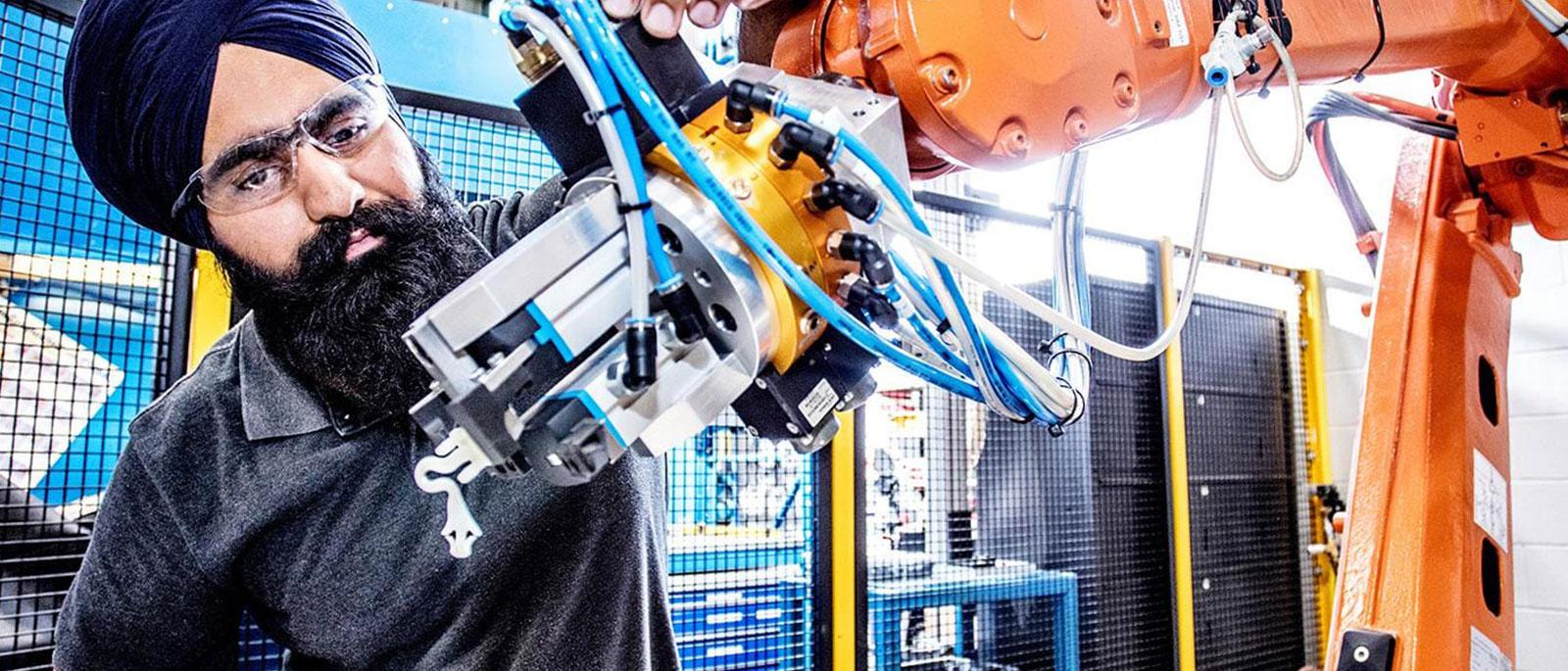 man working on machinery equipment